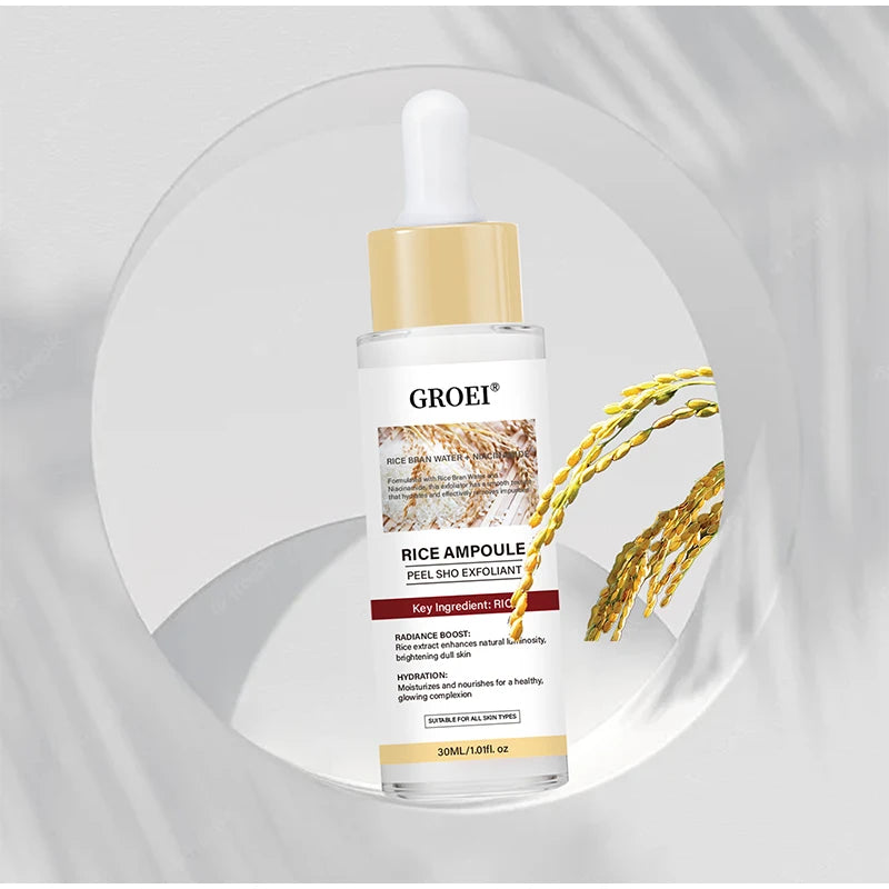 Glow Rice Ampoule Rice Essence Moisturizing and Hydrating Gentle Cleansing Peel Shot Exfoliant Repair Skin Niacinamide Essences
