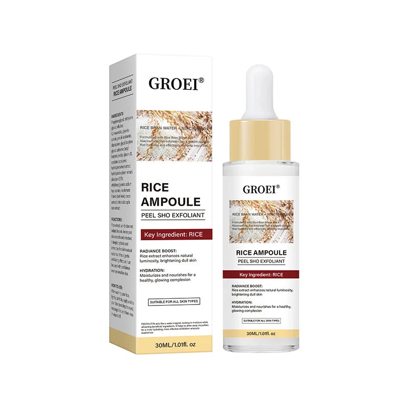 Glow Rice Ampoule Rice Essence Moisturizing and Hydrating Gentle Cleansing Peel Shot Exfoliant Repair Skin Niacinamide Essences