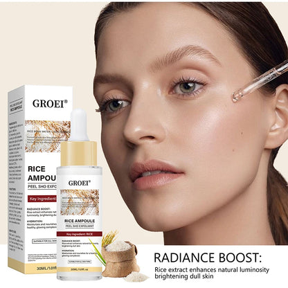Glow Rice Ampoule Rice Essence Moisturizing and Hydrating Gentle Cleansing Peel Shot Exfoliant Repair Skin Niacinamide Essences